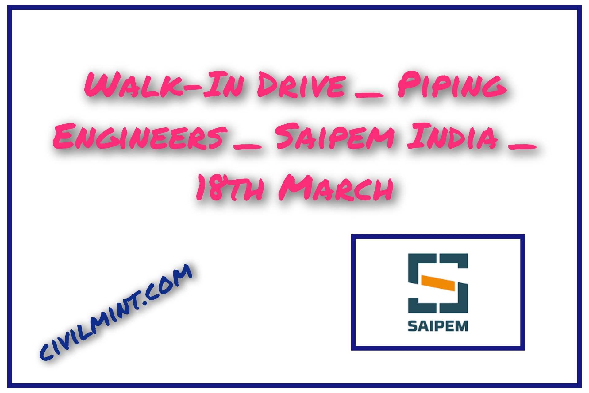 Saipem walk-In India