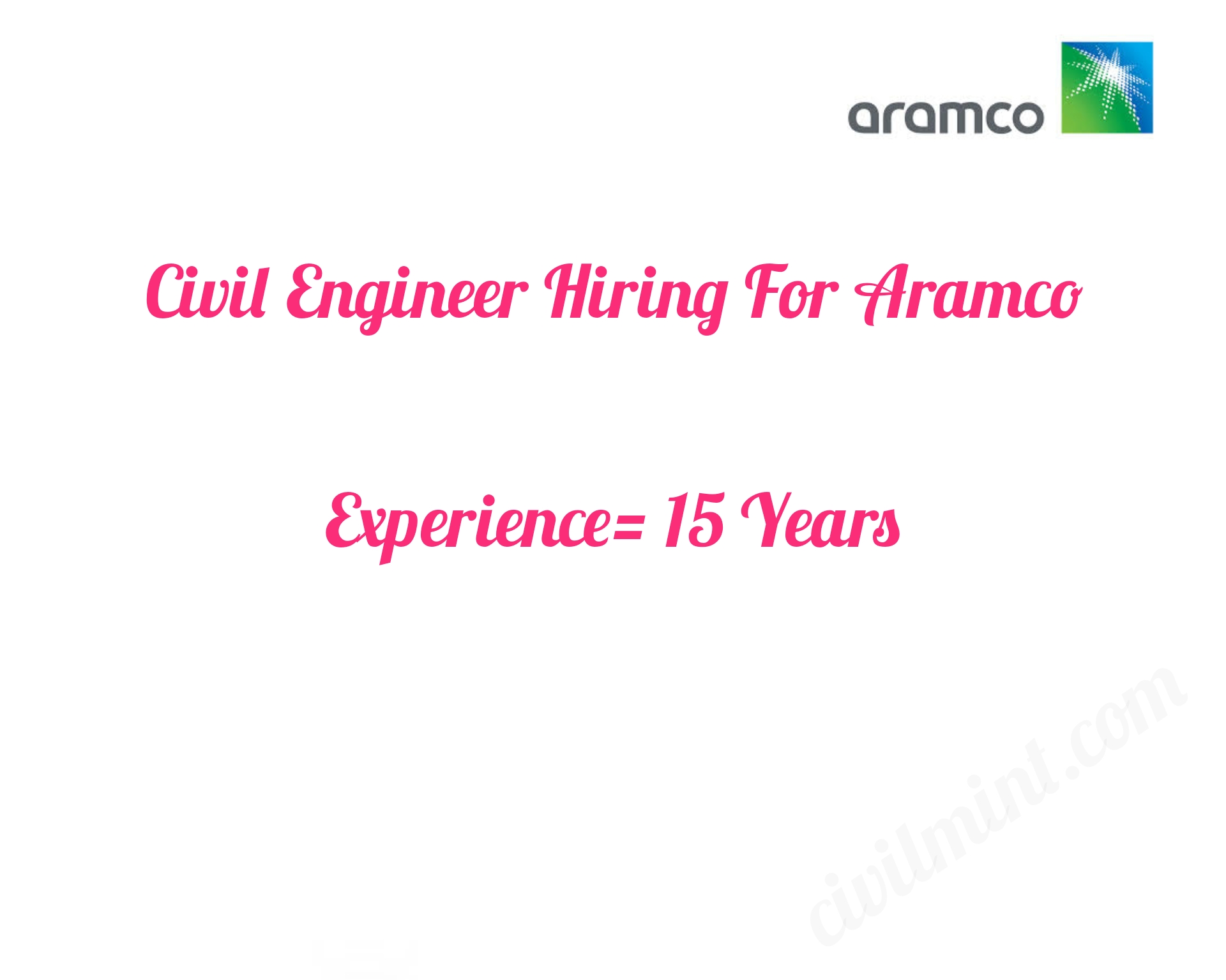 Civil Engineer Hiring For Aramco